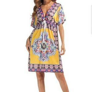 Long V Neck Loose Dresz